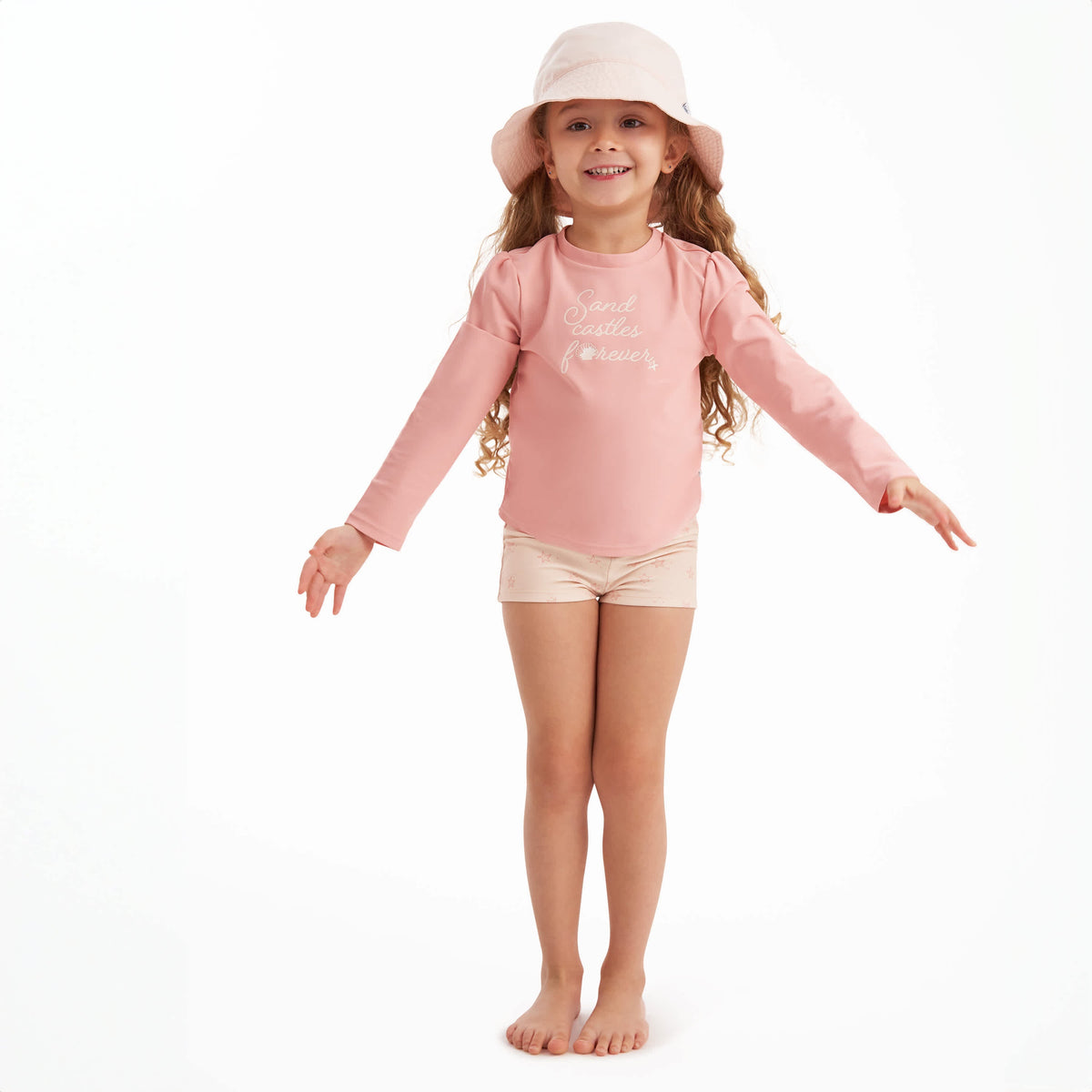 2-Piece Infant & Toddler Girls Starfish Rashguard Set, view 4
