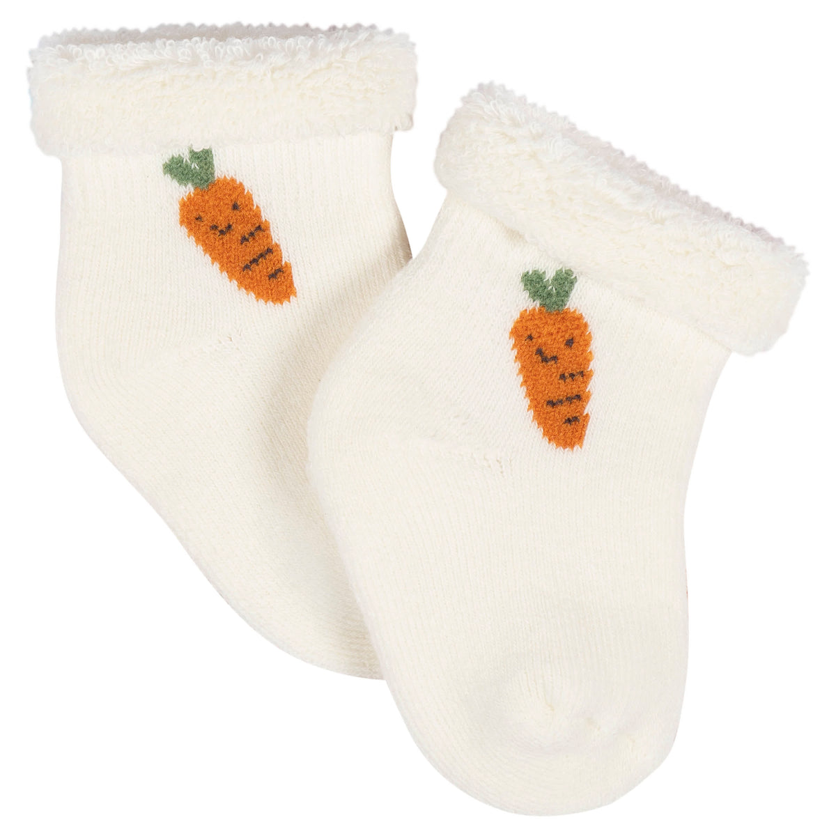 12-Pack Baby Neutral Happy Veggies Terry Wiggle Proof Socks, view 4