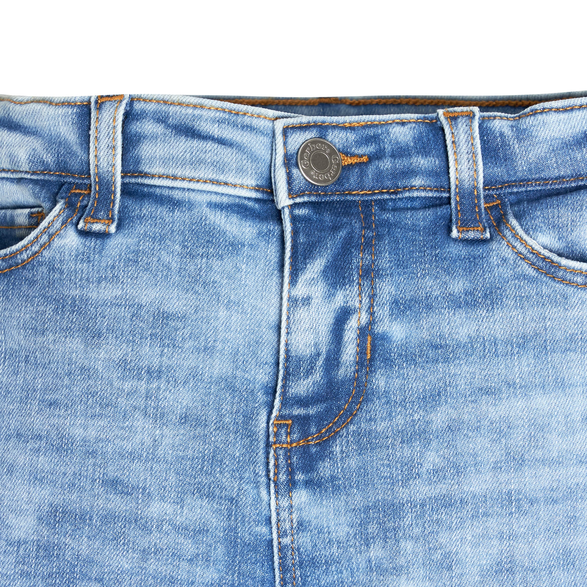 Infant and Toddler Neutral Light Blue Straight Fit Jeans, view 5