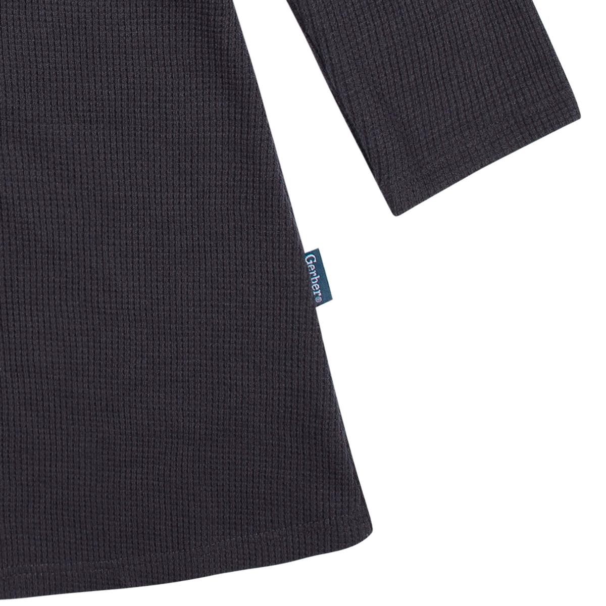 Infant and Toddler Girls Charcoal Dress With Ruffle, view 4