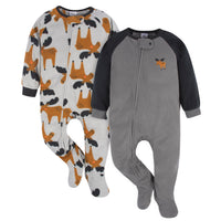 2-Pack Baby & Toddler Boys Moose Fleece Sleepers