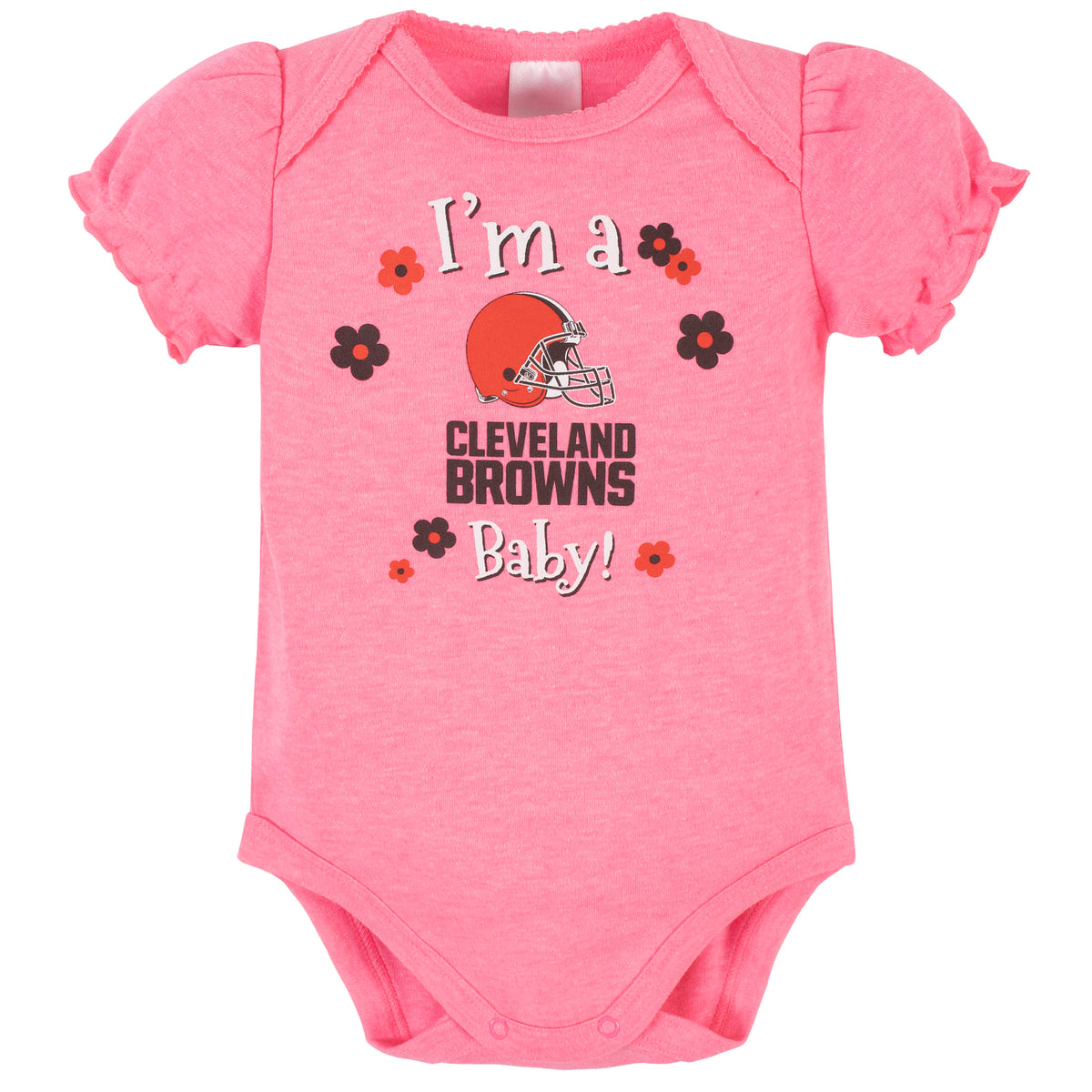 3-Pack Cleveland Browns Short Sleeve Bodysuits, view 2