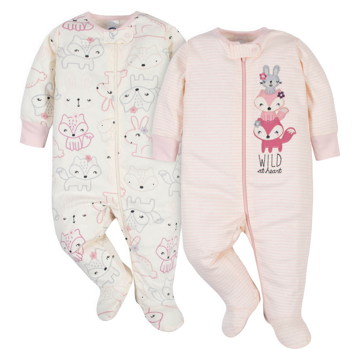 2-Pack Organic Baby Girls Wild Flower Sleep 'N Plays
