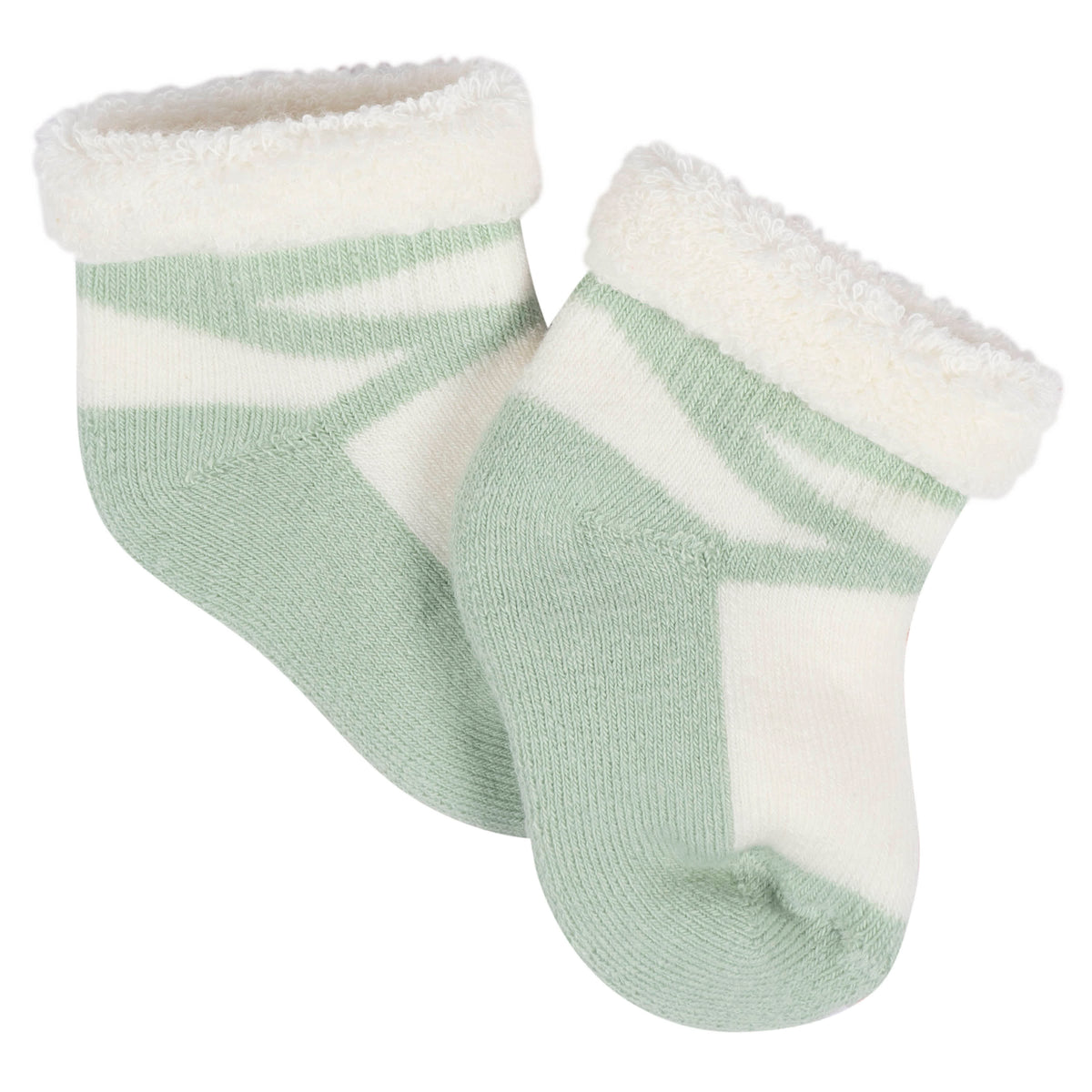 12-Pack Baby Girls Golden Floral Terry Wiggle Proof Socks, view 3