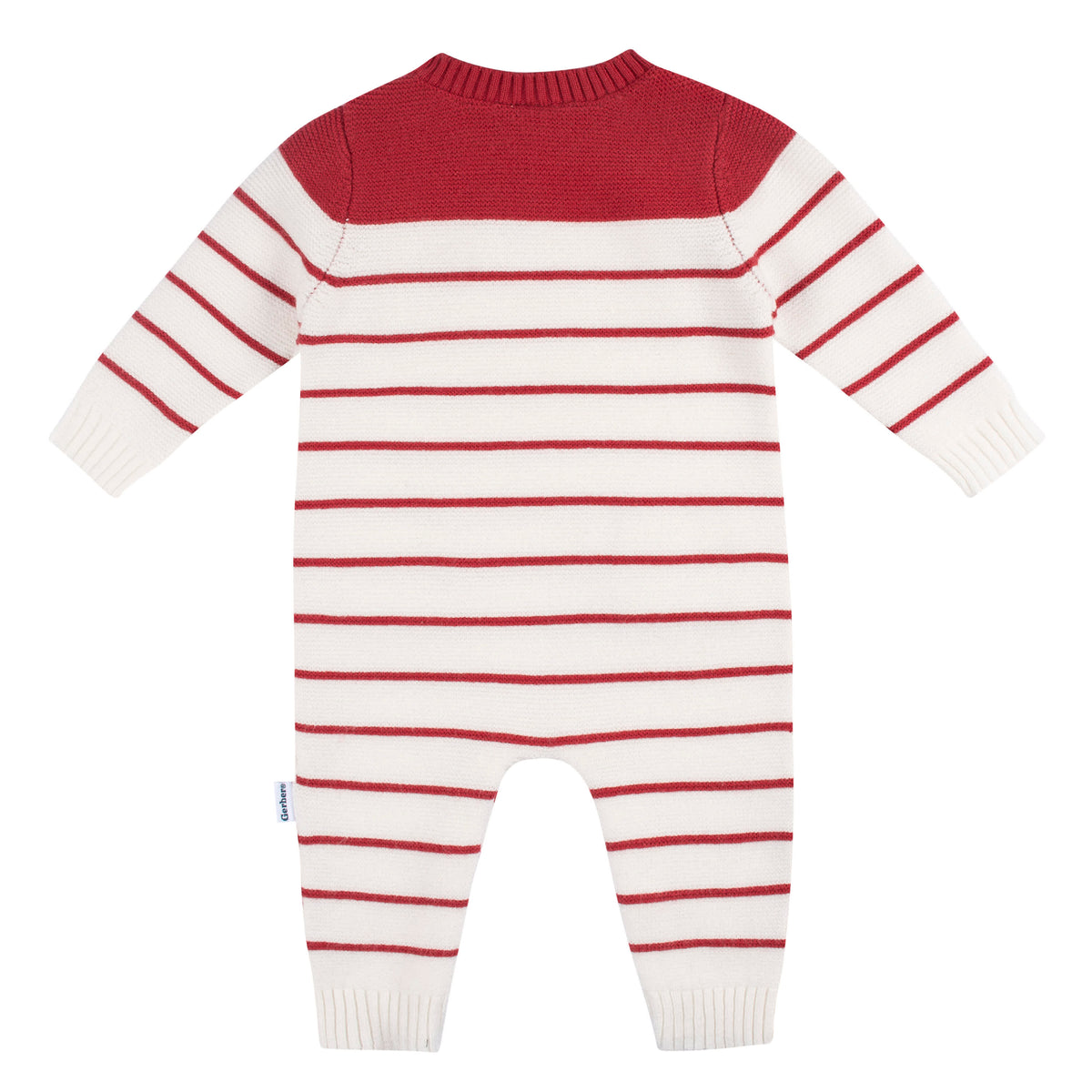 Baby Boys Red & White Romper, view 4