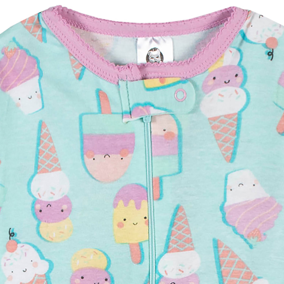 2-Pack Baby & Toddler Girls Ice Cream Dreams Snug Fit Footed Cotton Pajamas, view 5