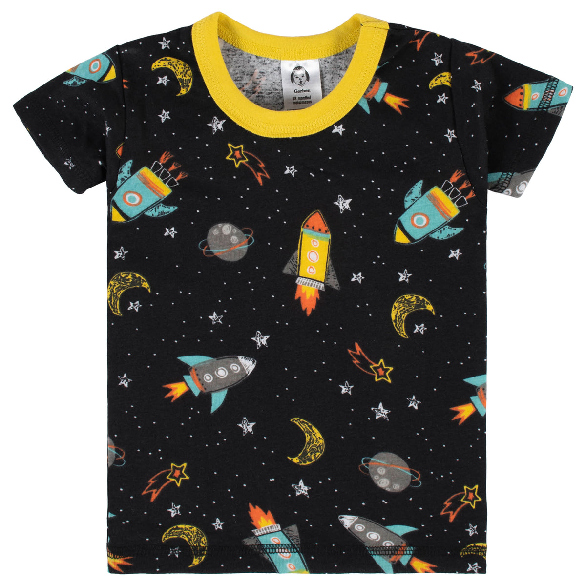4-Piece Infant & Toddler Boys Blast Off Snug Fit Cotton Pajamas, view 7