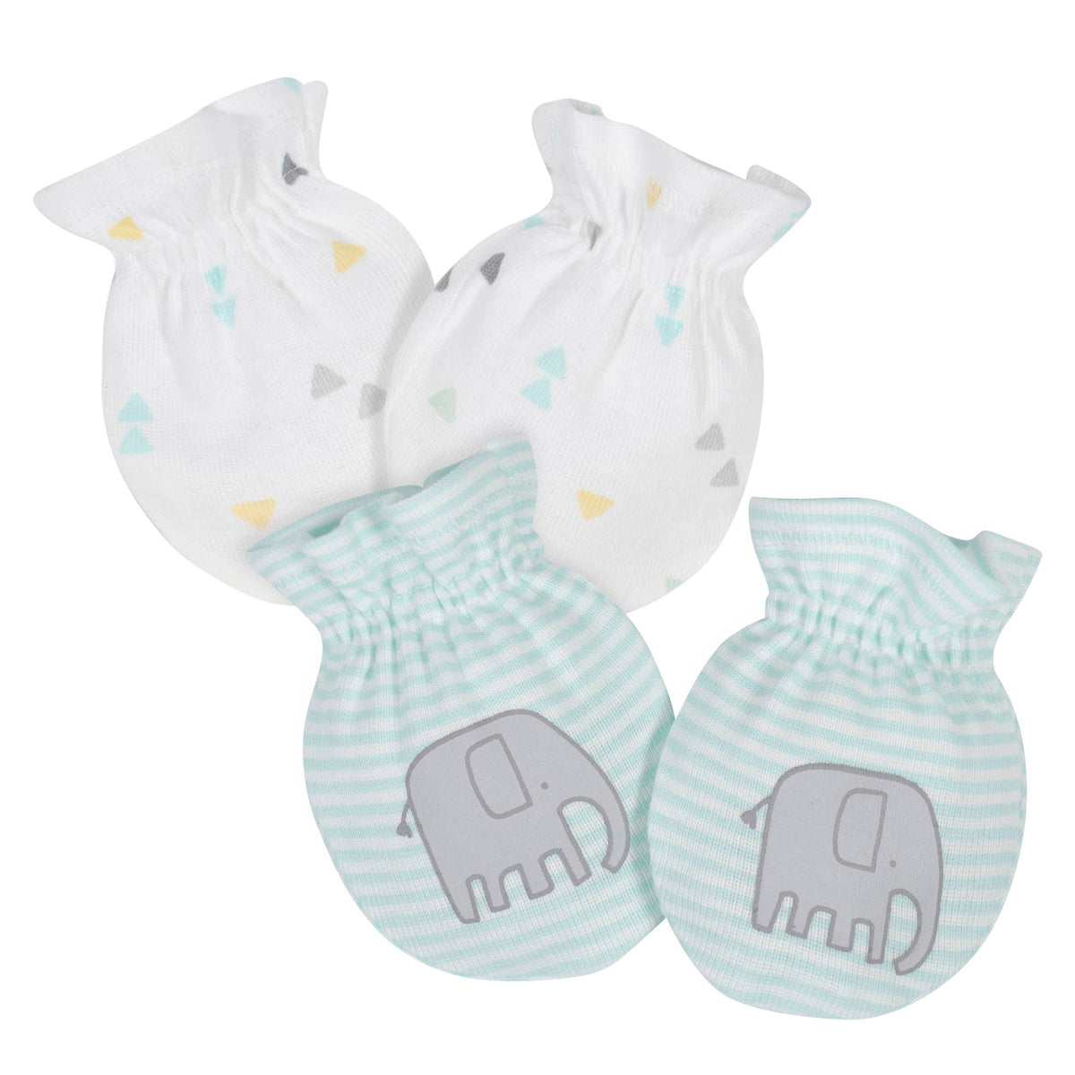 2-Pack Baby Neutral Elephant Mittens