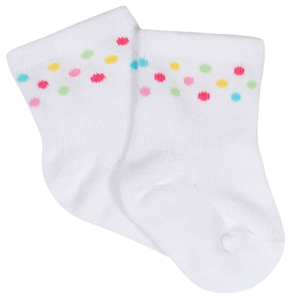 8-Pack Girls Rainbow Jersey Crew Socks, view 2
