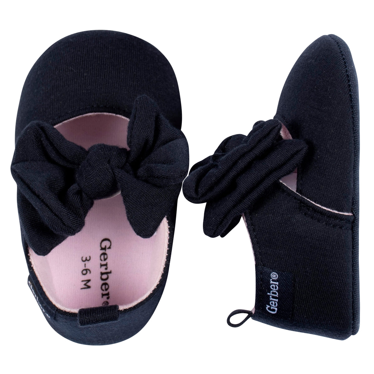 Baby Girls Black Ballet Slipper, view 2