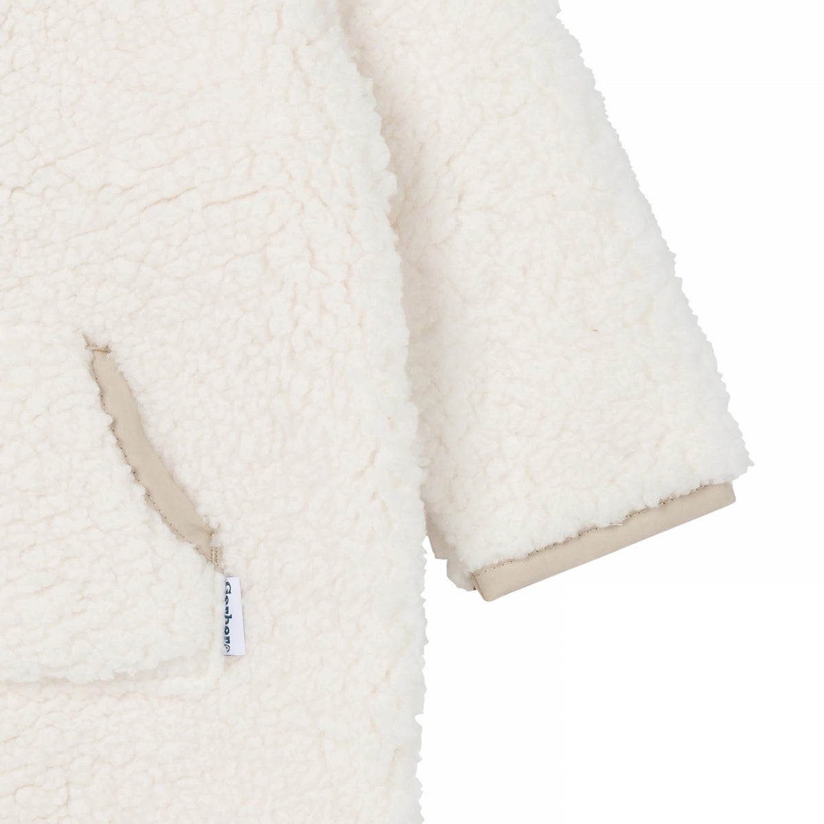 Baby Boys Ivory Fleece Romper, view 4