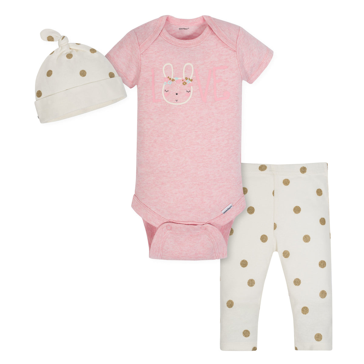 3-Piece Organic Baby Girls Rabbit Take Me Home Set