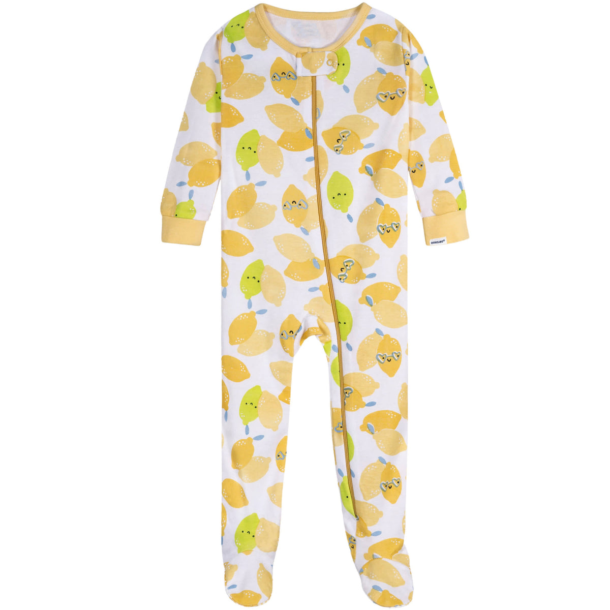 2-Pack Baby Girls Lemons Footed Pajamas, view 2