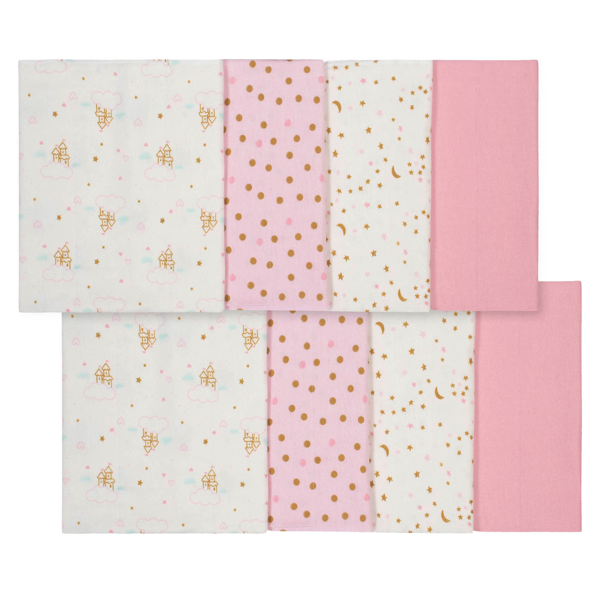 8-Pack Baby Girls Bunny Burp Cloths