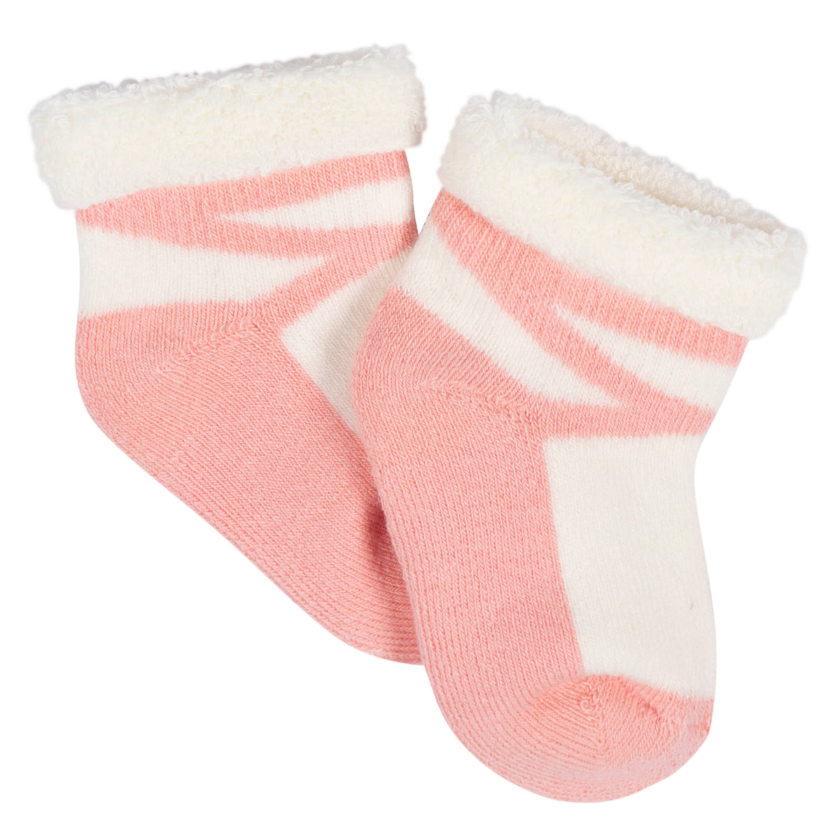 12-Pack Baby Girls Golden Floral Terry Wiggle Proof Socks, view 5