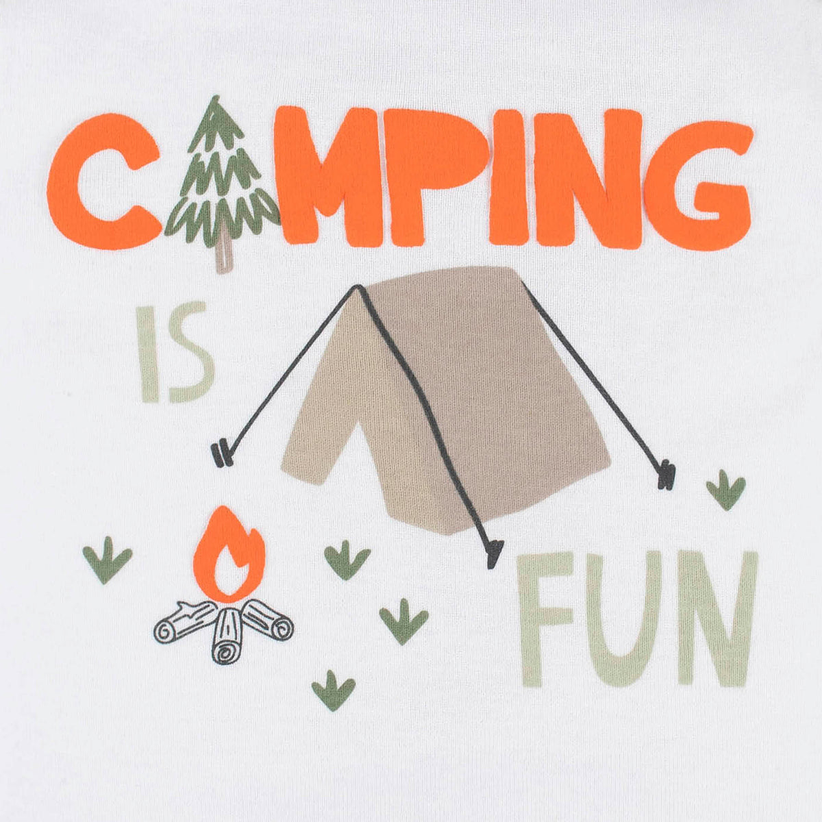4-Piece Baby Boys Camping Fun Onesies Bodysuit, Tee, Shorts & Pant Set, view 3