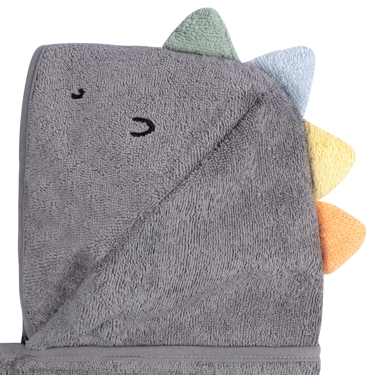4-Piece Baby Boys Charcoal Dino Towel & Washcloths, view 7