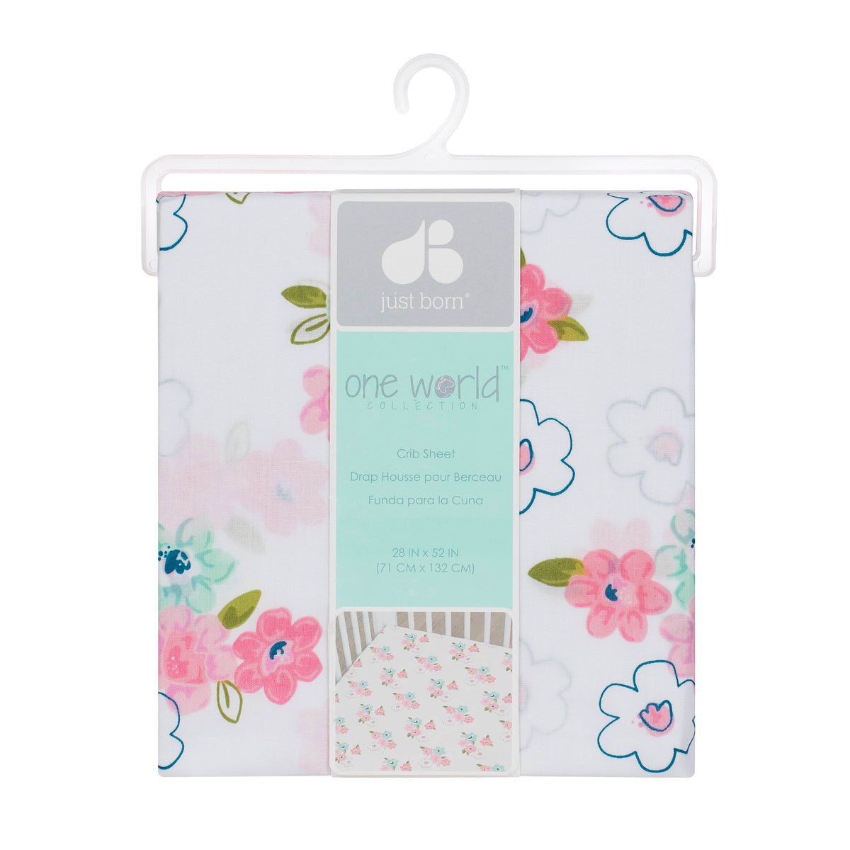 Baby Girls Blossom Fitted Crib Sheet, view 2
