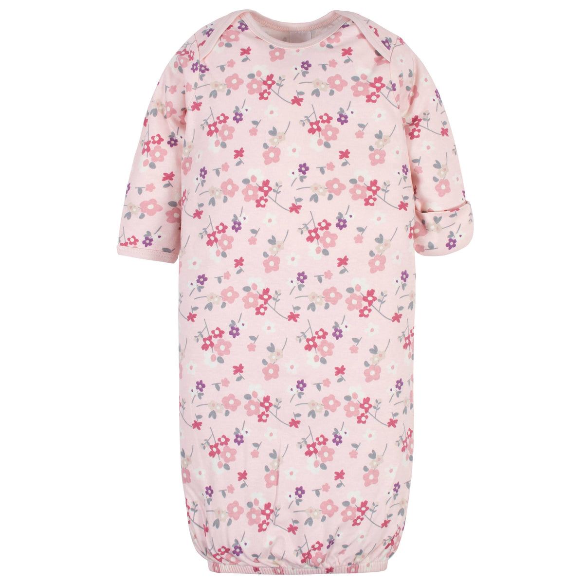 3-Piece Organic Baby Girls Wild Flower Gown Set, view 2