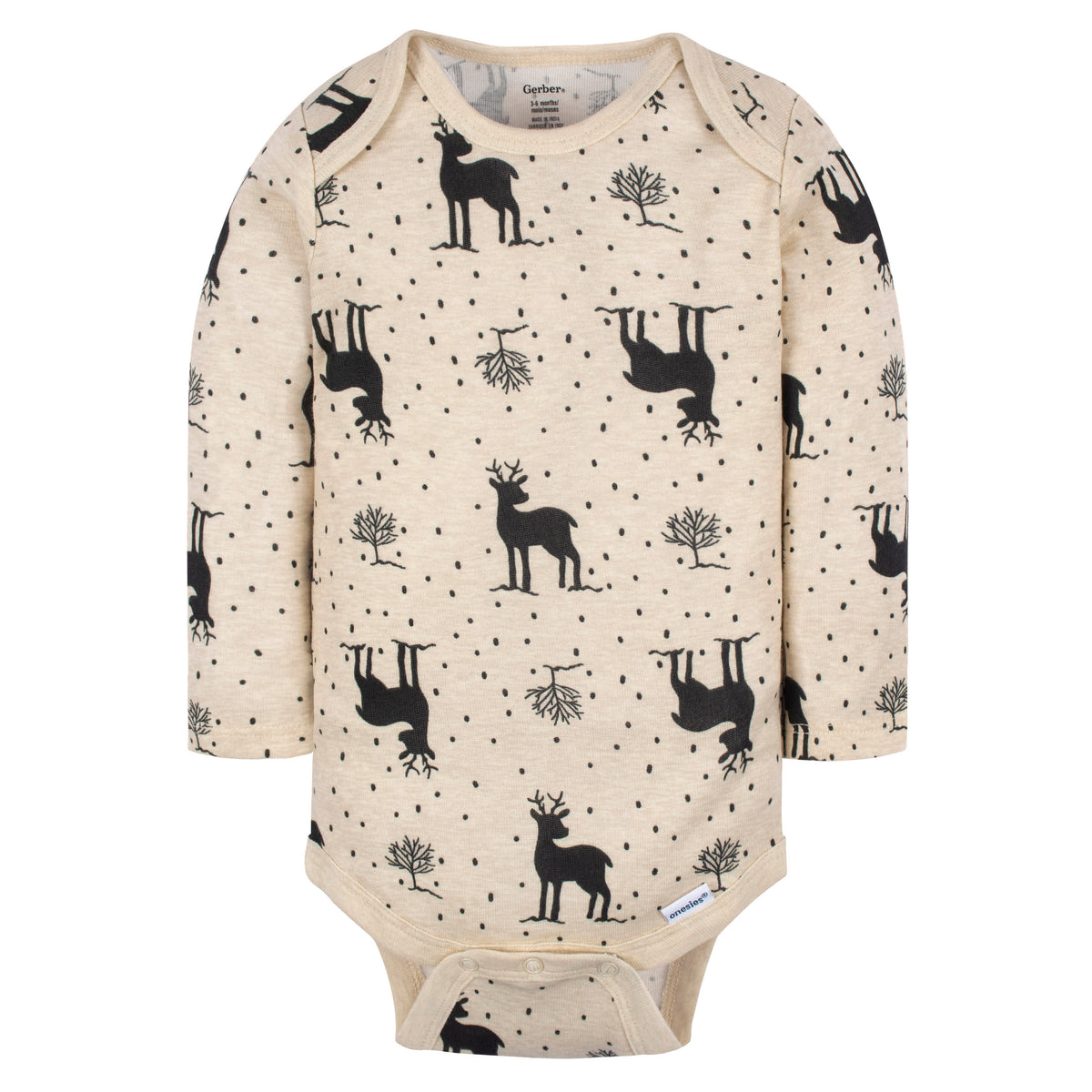 6-Pack Baby Neutral Deer Long Sleeve Onesies Bodysuits, view 8