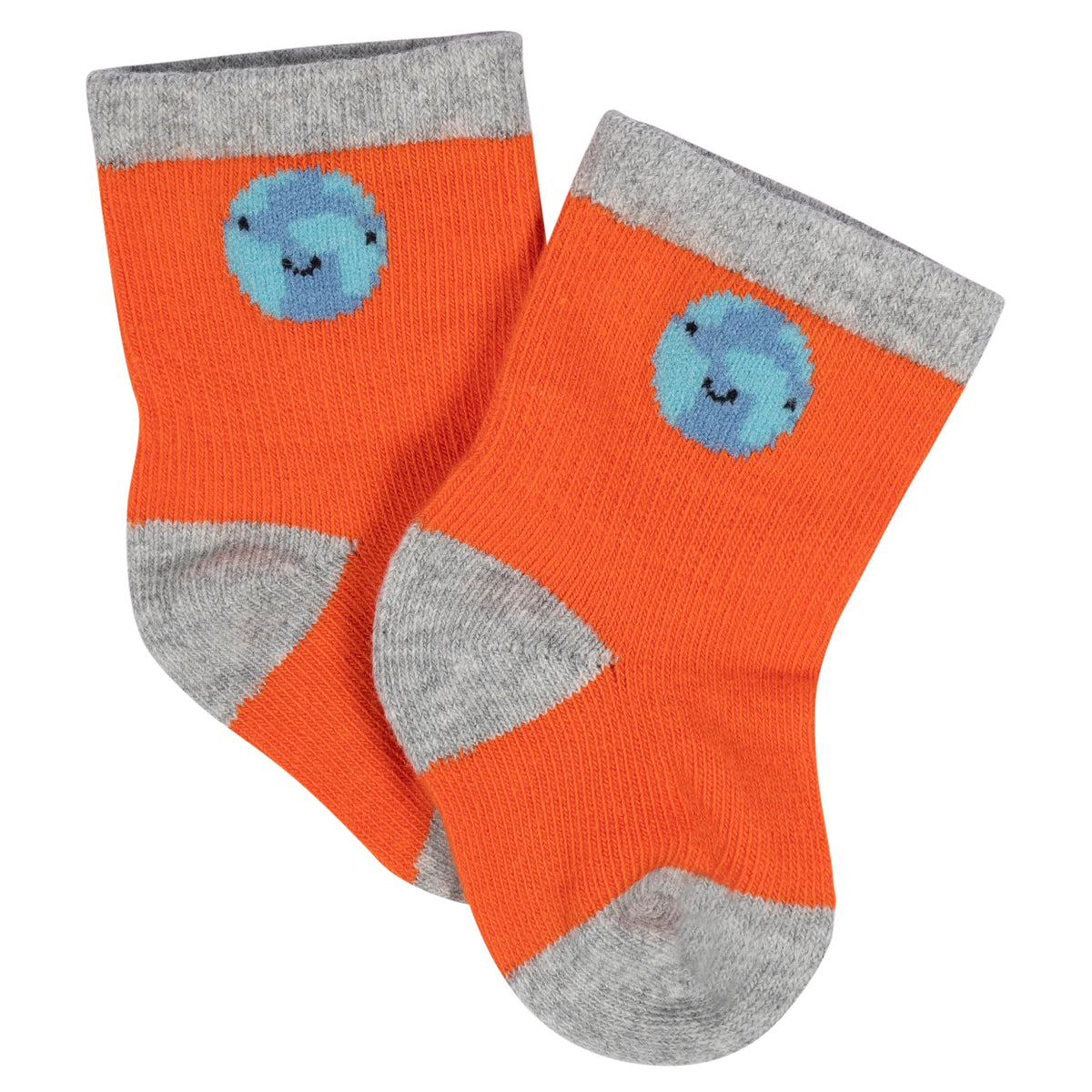 8-Pack Baby Boys Space Explorer Jersey Wiggle Proof Socks, view 6