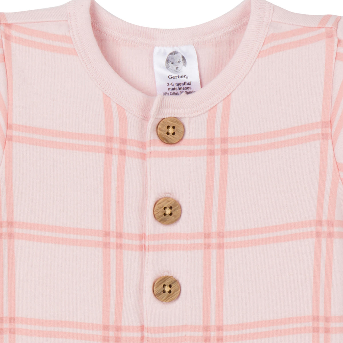 2-Pack Baby Girls Pink Plaid Romper, view 6