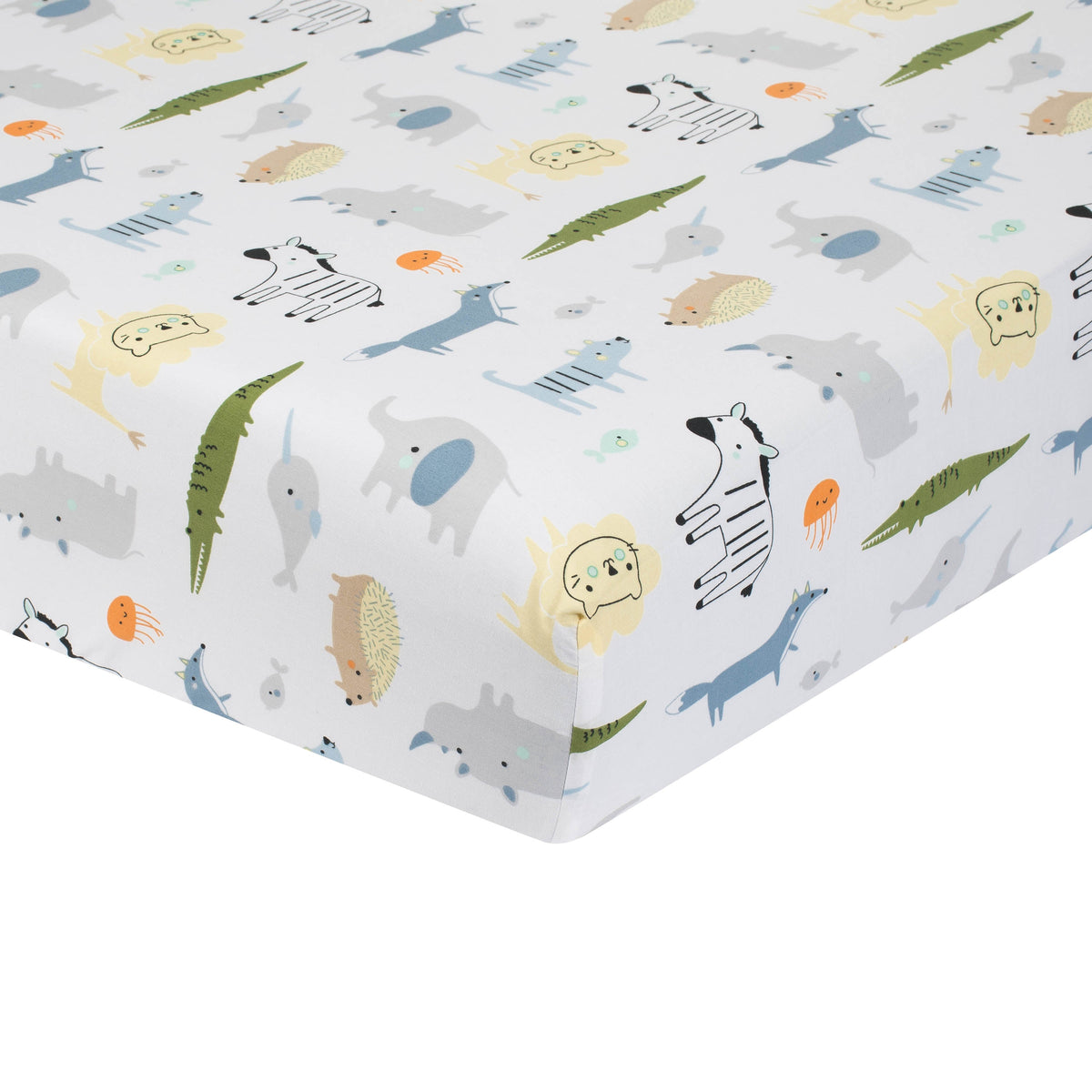 Baby Boys Hello World Fitted Crib Sheet