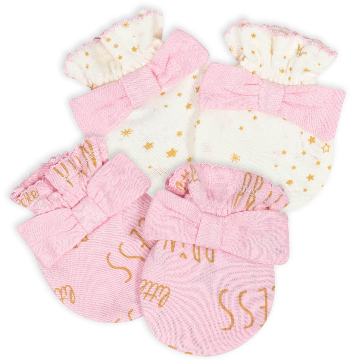 2-Pack Baby Girls Princess No Scratch Mittens