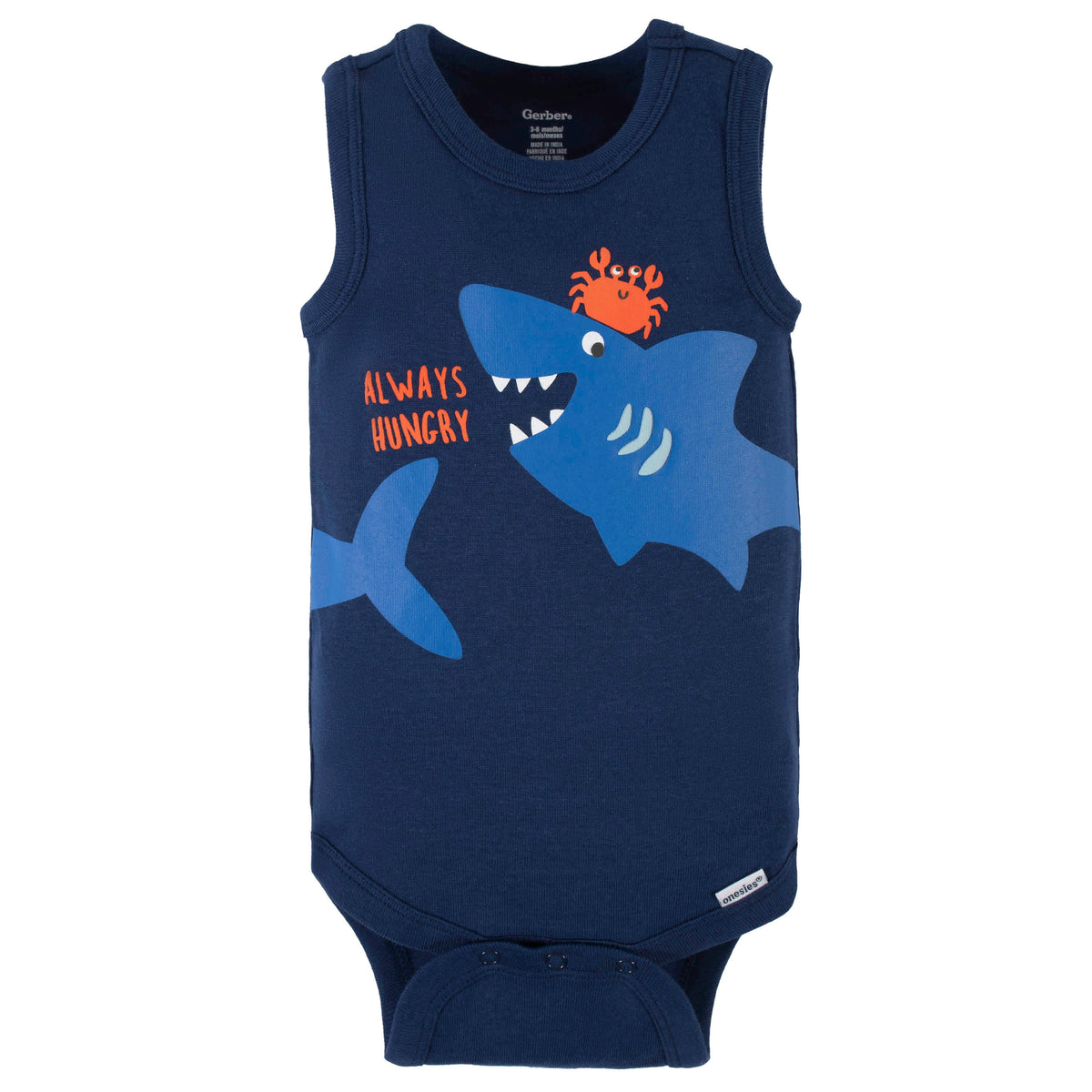 4-Pack Baby Boys Shark Zone Tank Onesies Bodysuits, view 2
