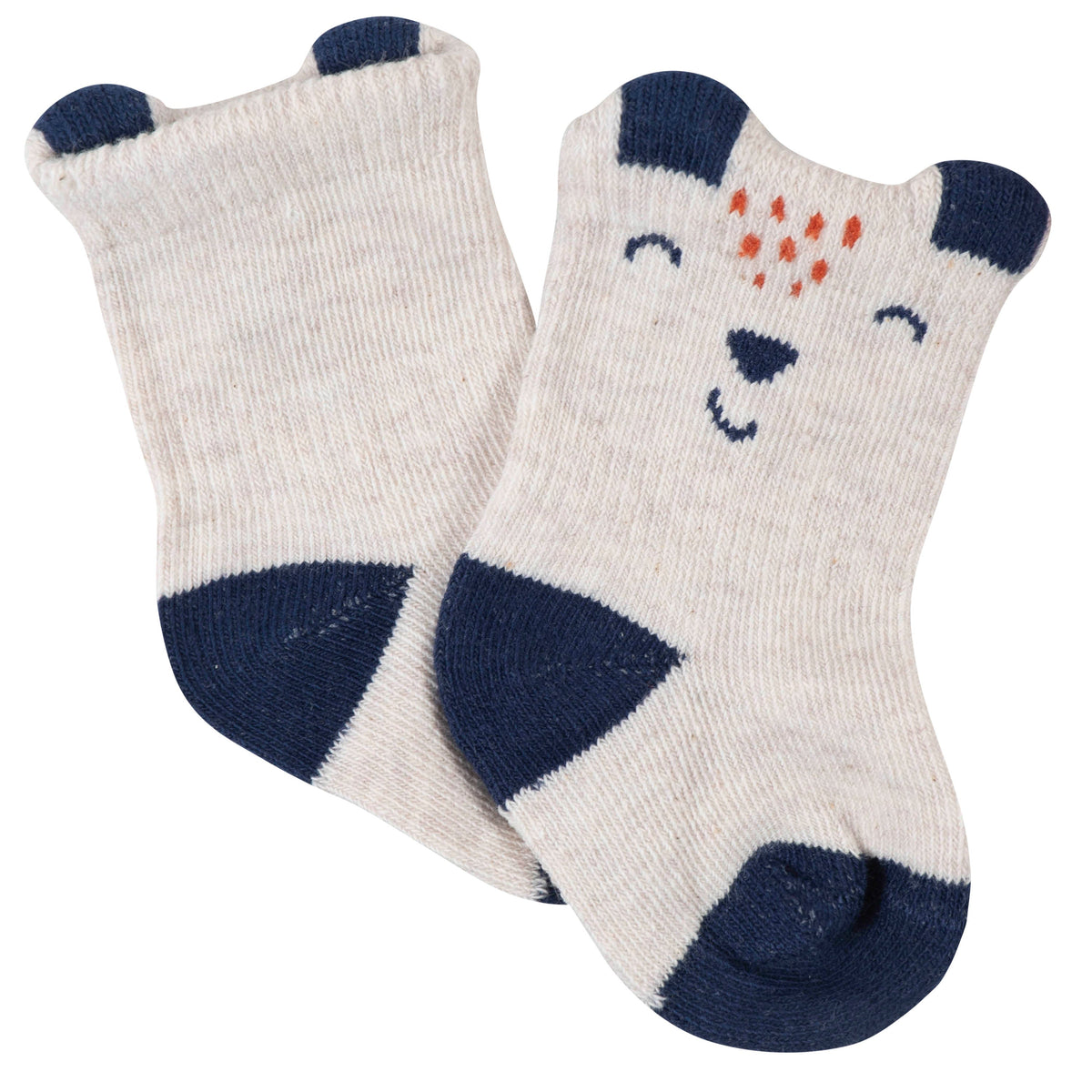 6-Pack Baby Boys Fox Wiggle-Proof Jersey Crew Socks, view 5