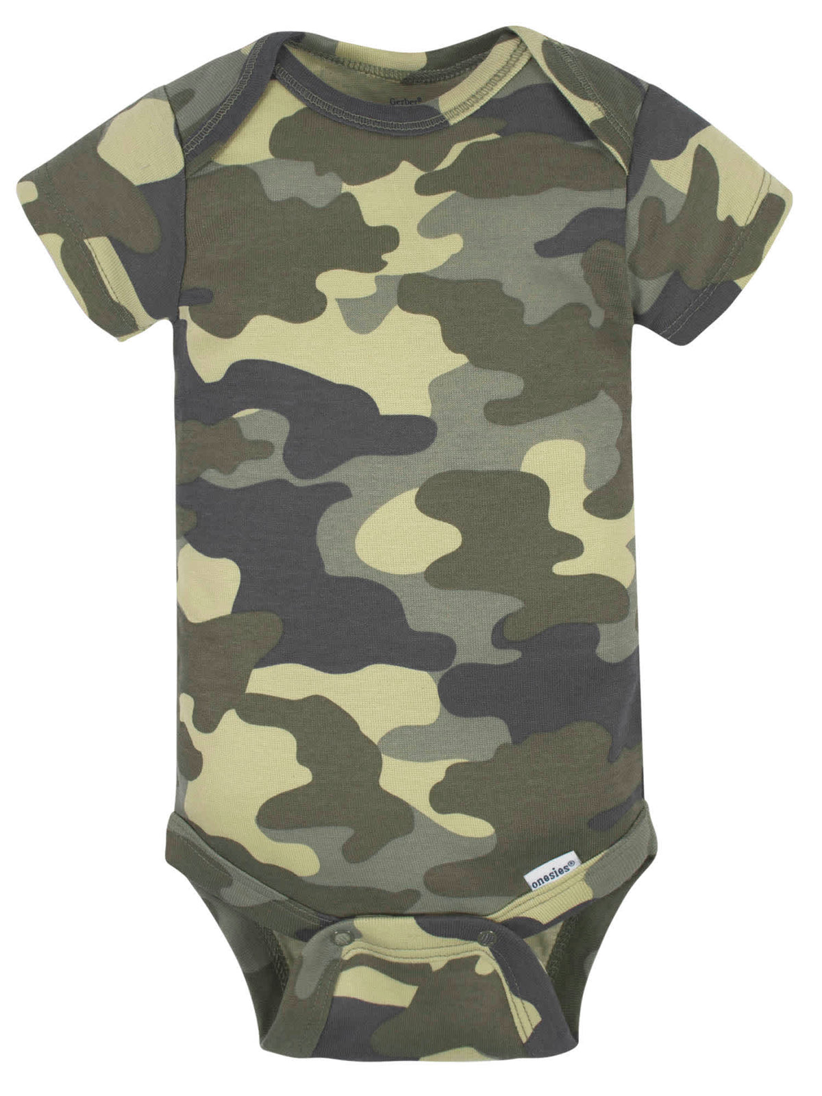 3-Pack Baby Boys Camo Dinosaur Short Sleeve Onesies Bodysuits, view 2