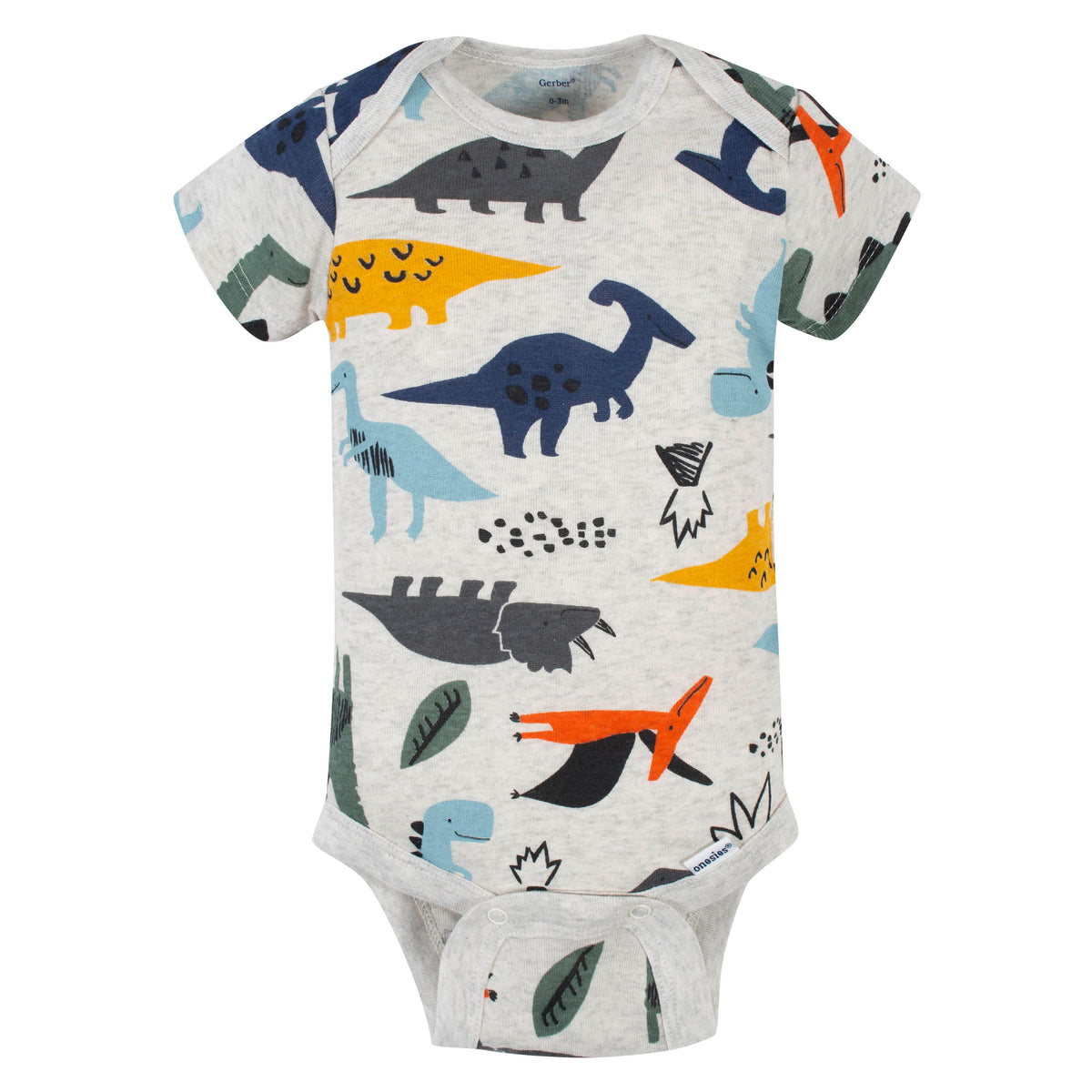 5-Pack Baby Boys Dino Short Sleeve Onesies Bodysuits, view 5