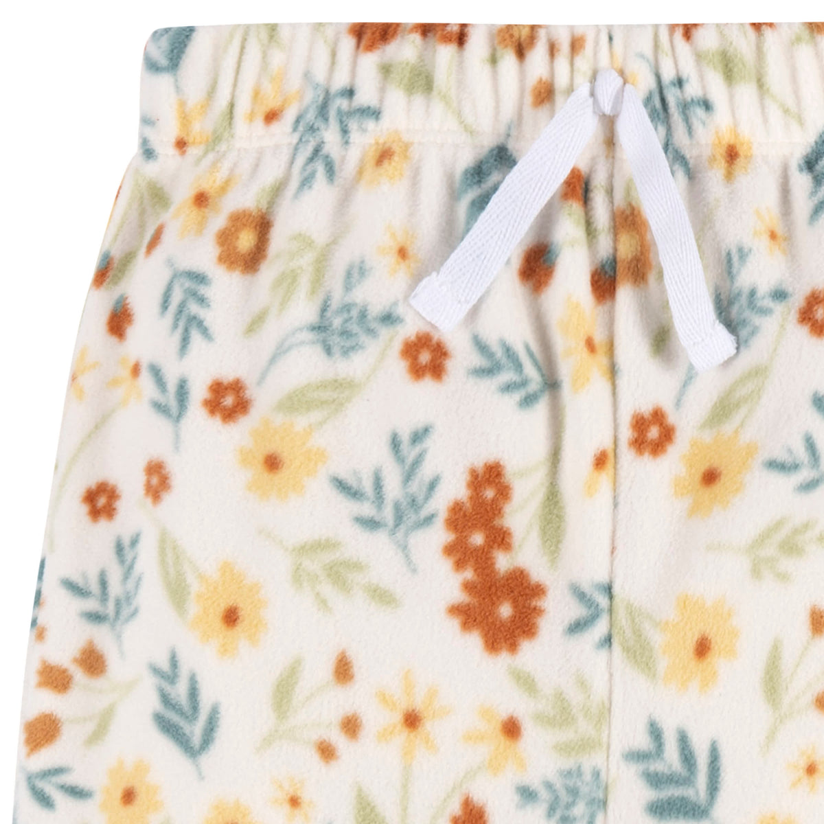 2-Piece Infant & Toddler Girls Ivory Floral Fleece Pajamas, view 7