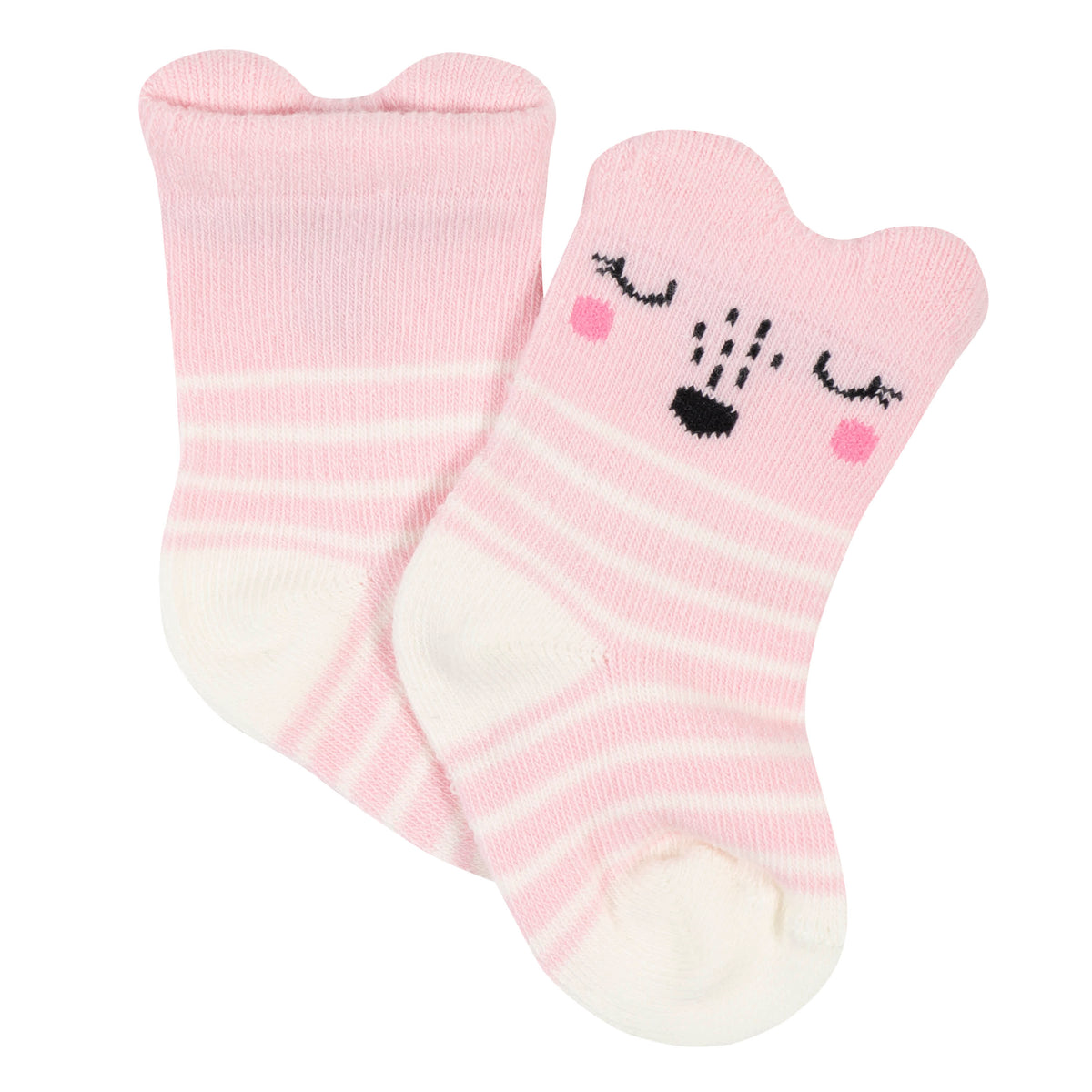 6-Pack Baby Girls Fox Wiggle Proof Socks, view 4