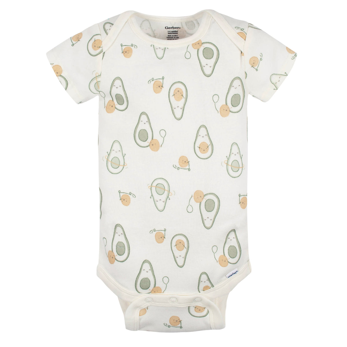 3-Pack Baby Neutral Avo-Cuddle Short Sleeve Onesies Bodysuits, view 4