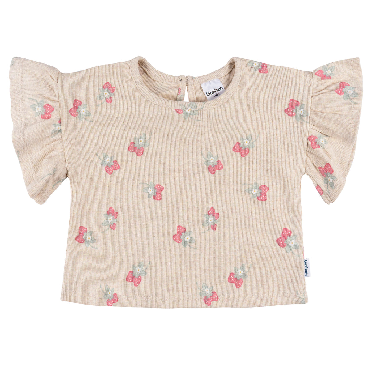 2-Piece Infant & Toddler Girls Heather Strawberry Shirt and Shorts Set, view 2
