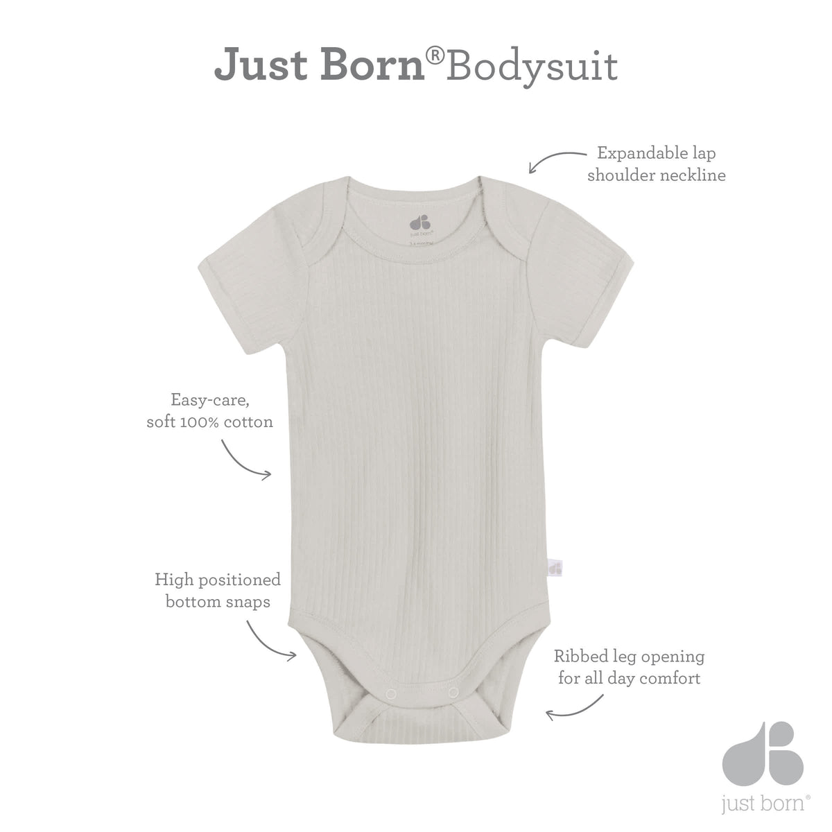 3-Pack Baby Neutral Natural Leaves Short Sleeve Bodysuits, view 14