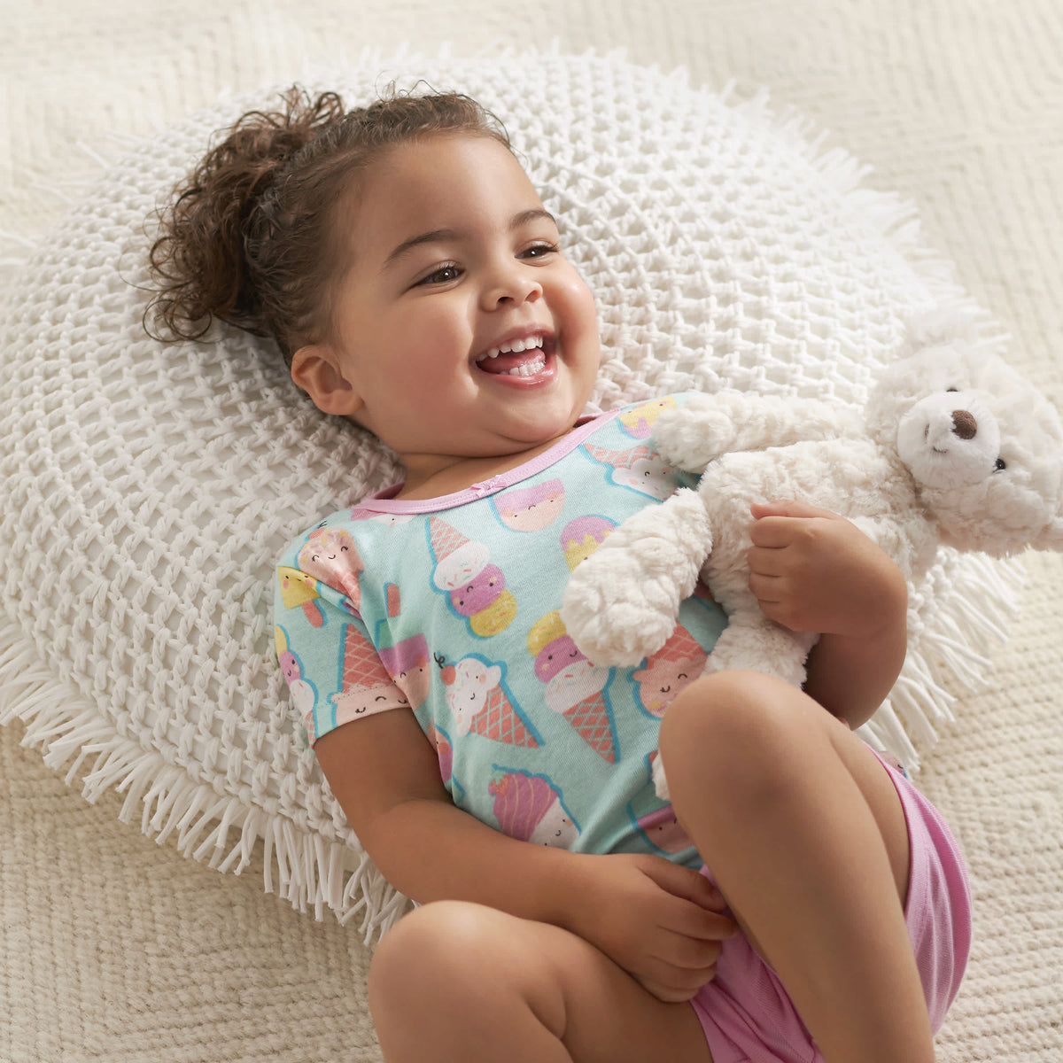 4-Piece Infant & Toddler Girls Ice Cream Dreams Snug Fit Cotton Pajamas, view 3