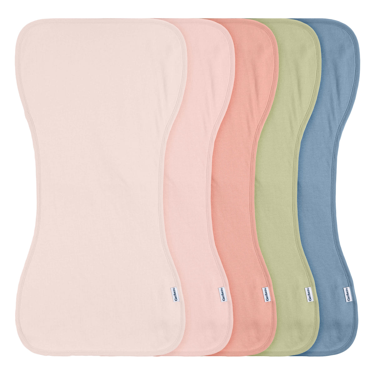 5-Pack Baby Girls Pink Blue Burpcloth