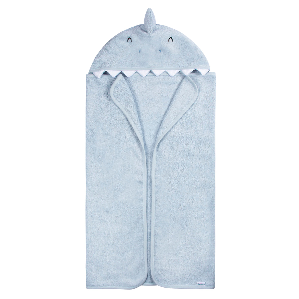 4-Piece Baby Boys Blue Shark Towel & Washcloths, view 4