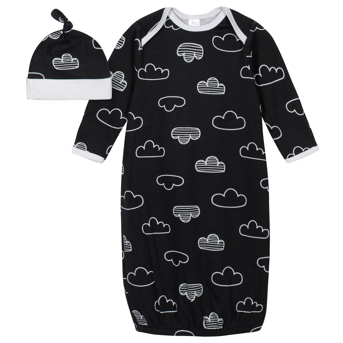 2-Piece Baby Boys Nature Gown and Cap Set