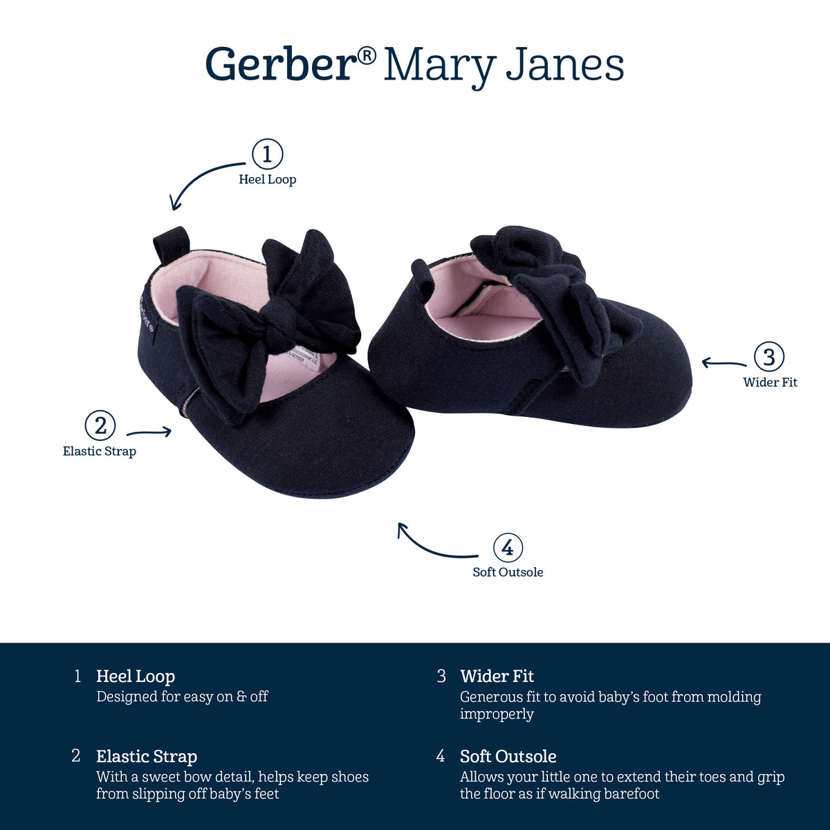 Baby Girls Black Ballet Slipper, view 5