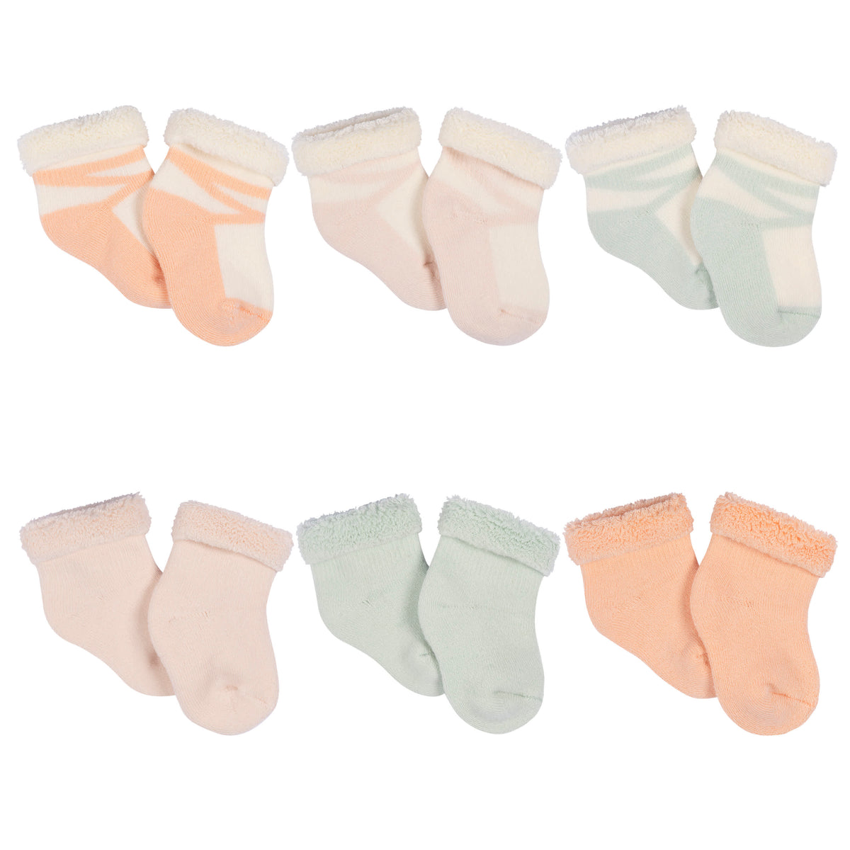 6-Pack Baby Girls Wildflower Bootie Socks