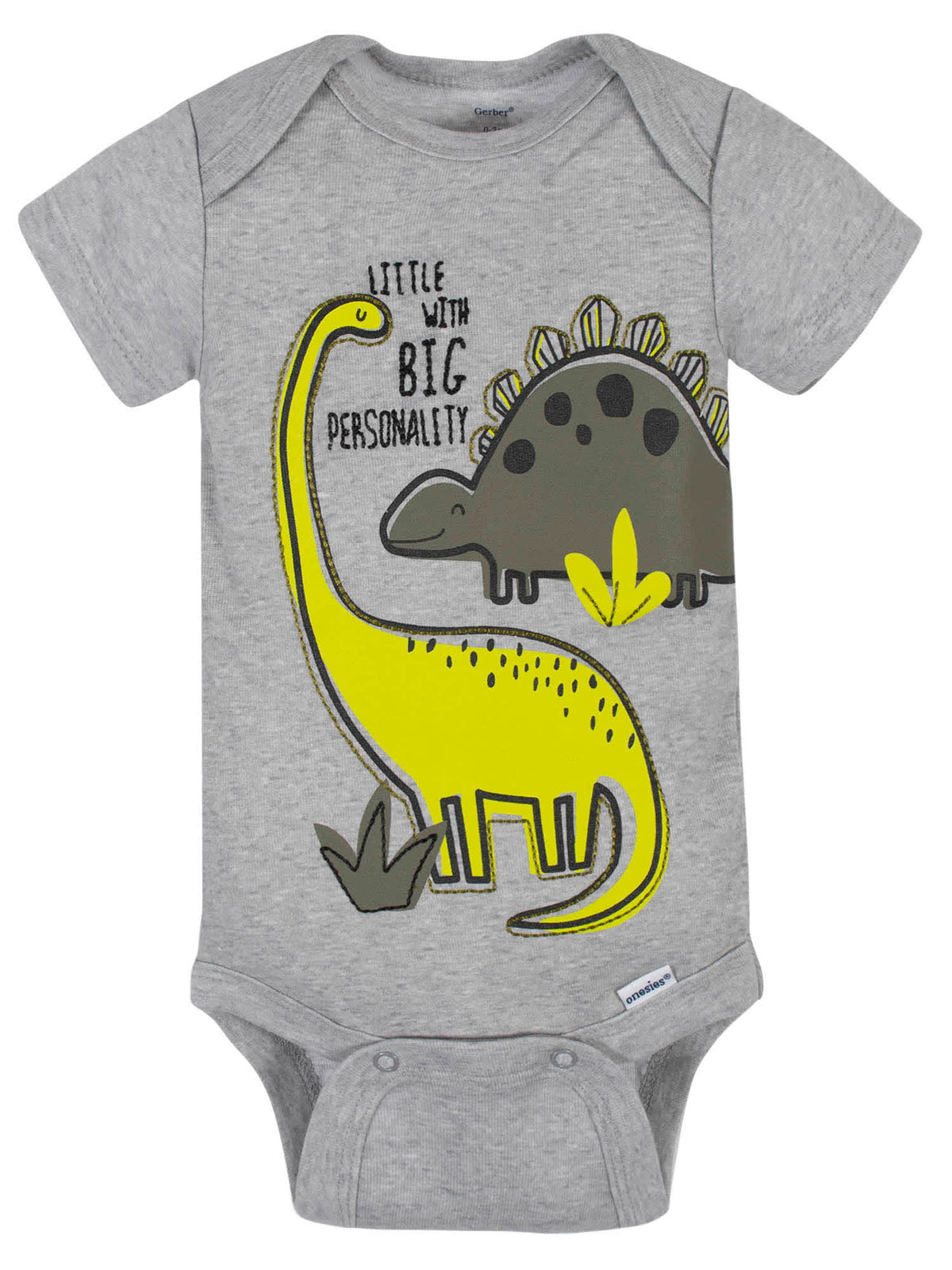 3-Pack Baby Boys Camo Dinosaur Short Sleeve Onesies Bodysuits, view 3
