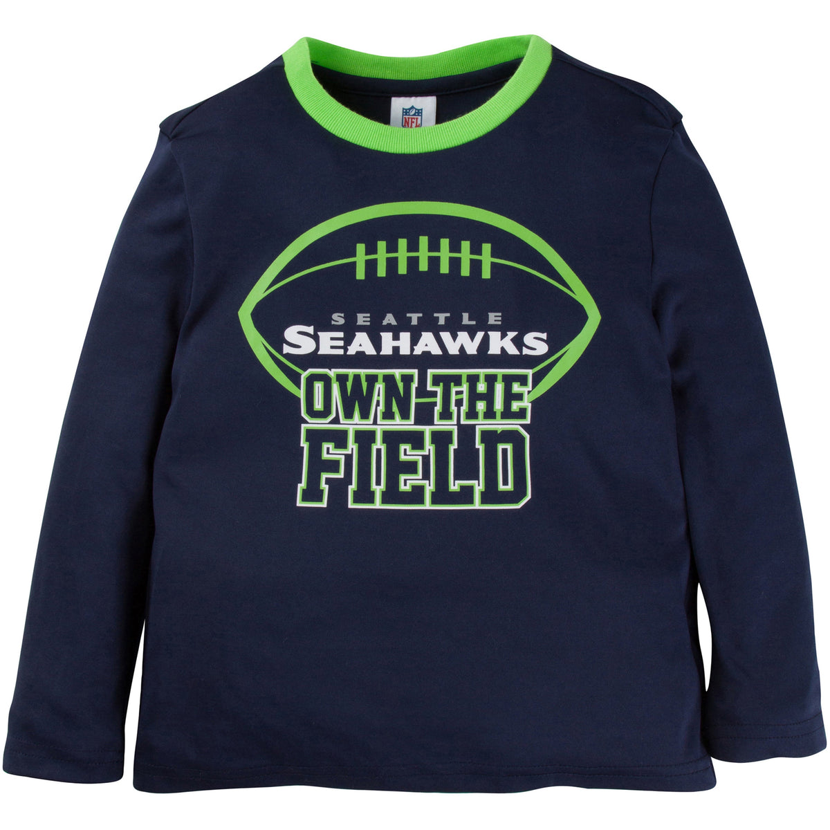 2-Piece Toddler Boys Seahawks Long Sleeve Tee Shirt and Pant Set, view 2