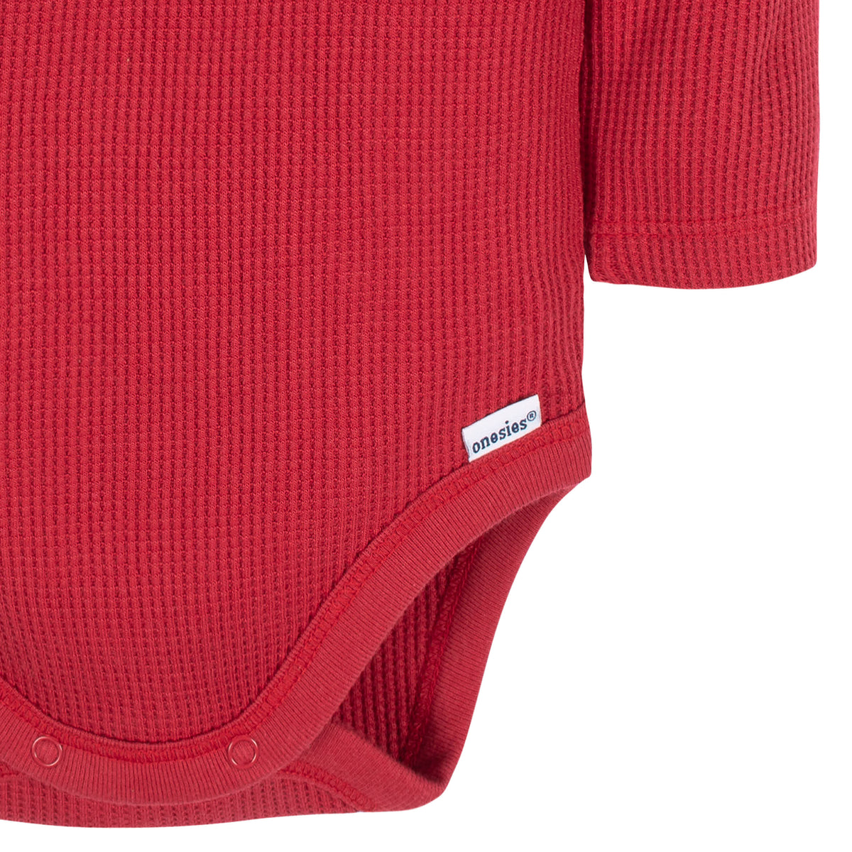 2-Pack Baby Boys Red & Heather Gray Long Sleeve Henley Onesies Bodysuits, view 8