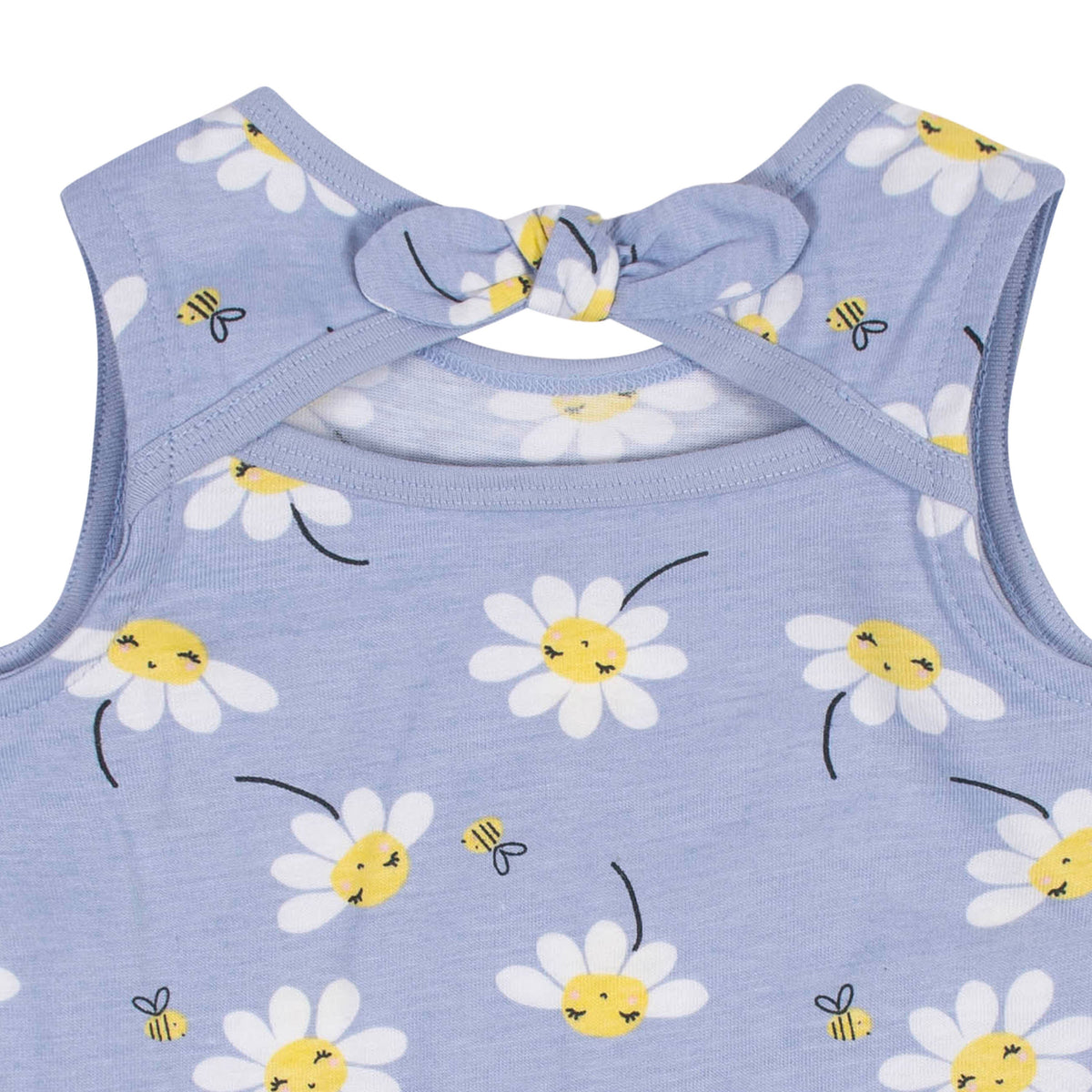 3-Piece Girls Daisies Dress, Diaper Cover, and Hat Set, view 3