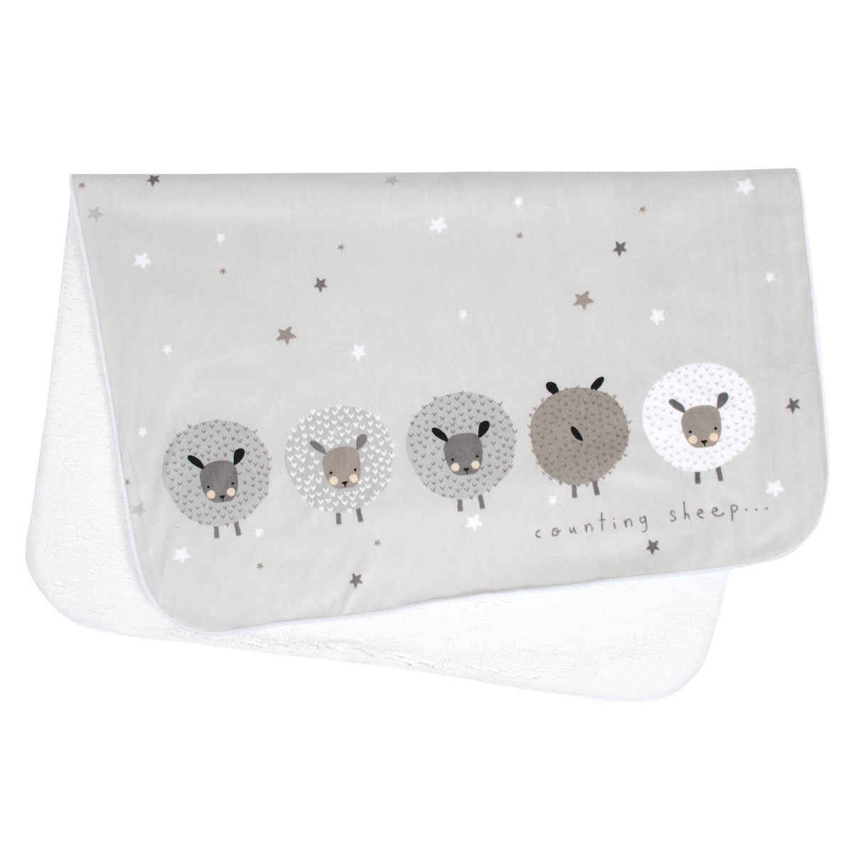Baby Neutral Counting Sheep Plush Blanket, view 2