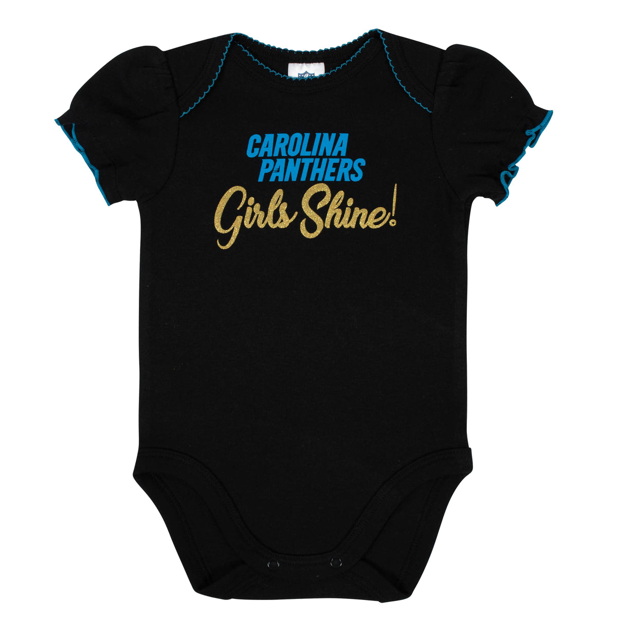 3-Pack Carolina Panthers Short Sleeve Bodysuits, view 2
