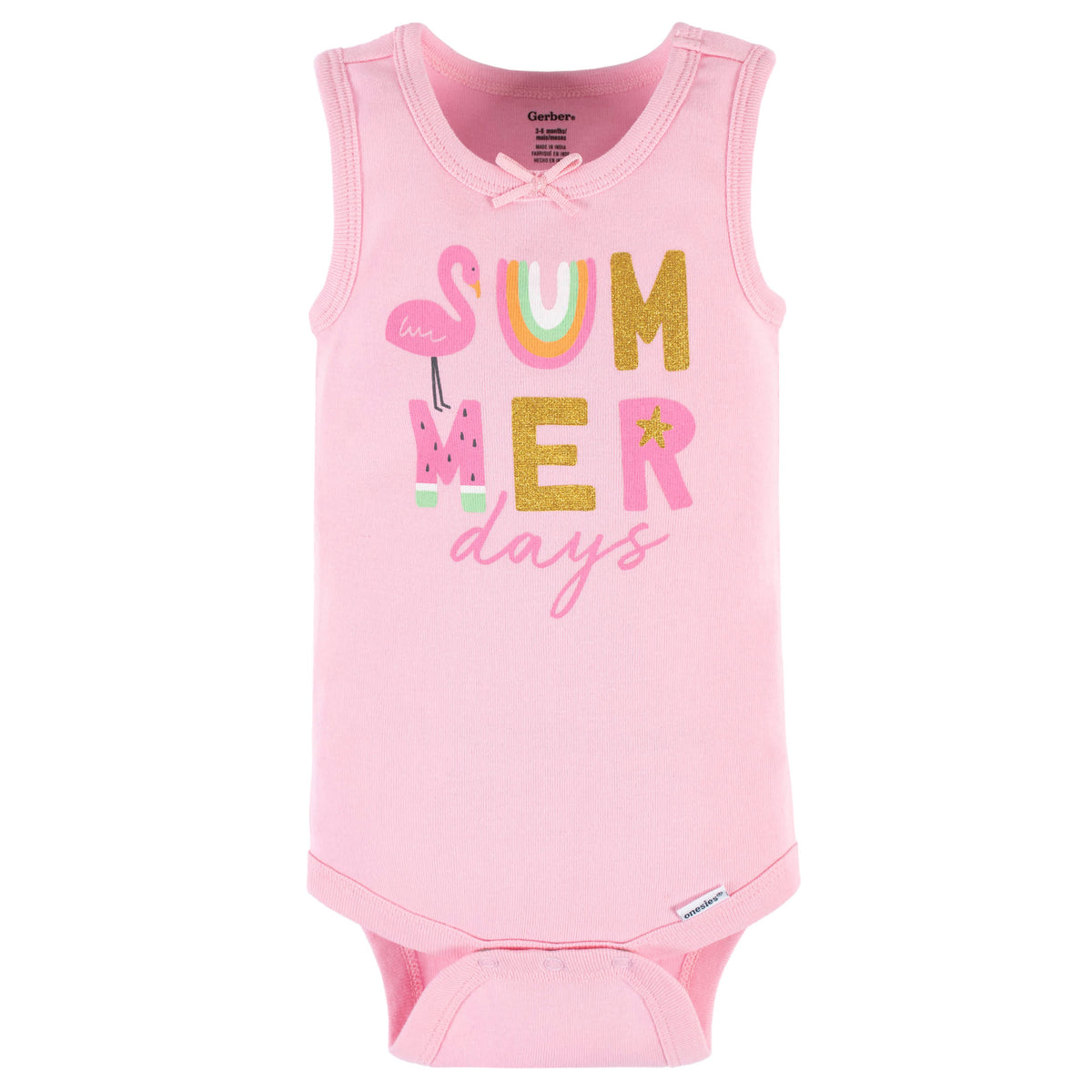 4-Pack Baby Girls Summer Blossom Tank Onesies Bodysuits, view 7